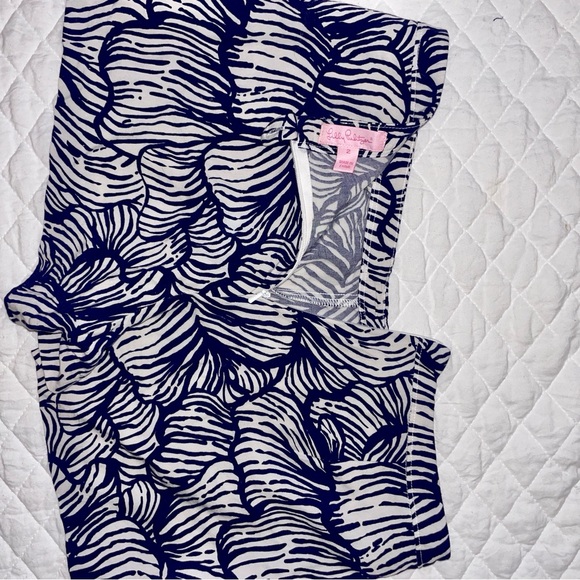 Lilly Pulitzer Women’s 2 Blue White Sonya Rayon House Of Nemo Shorts - Picture 3 of 9